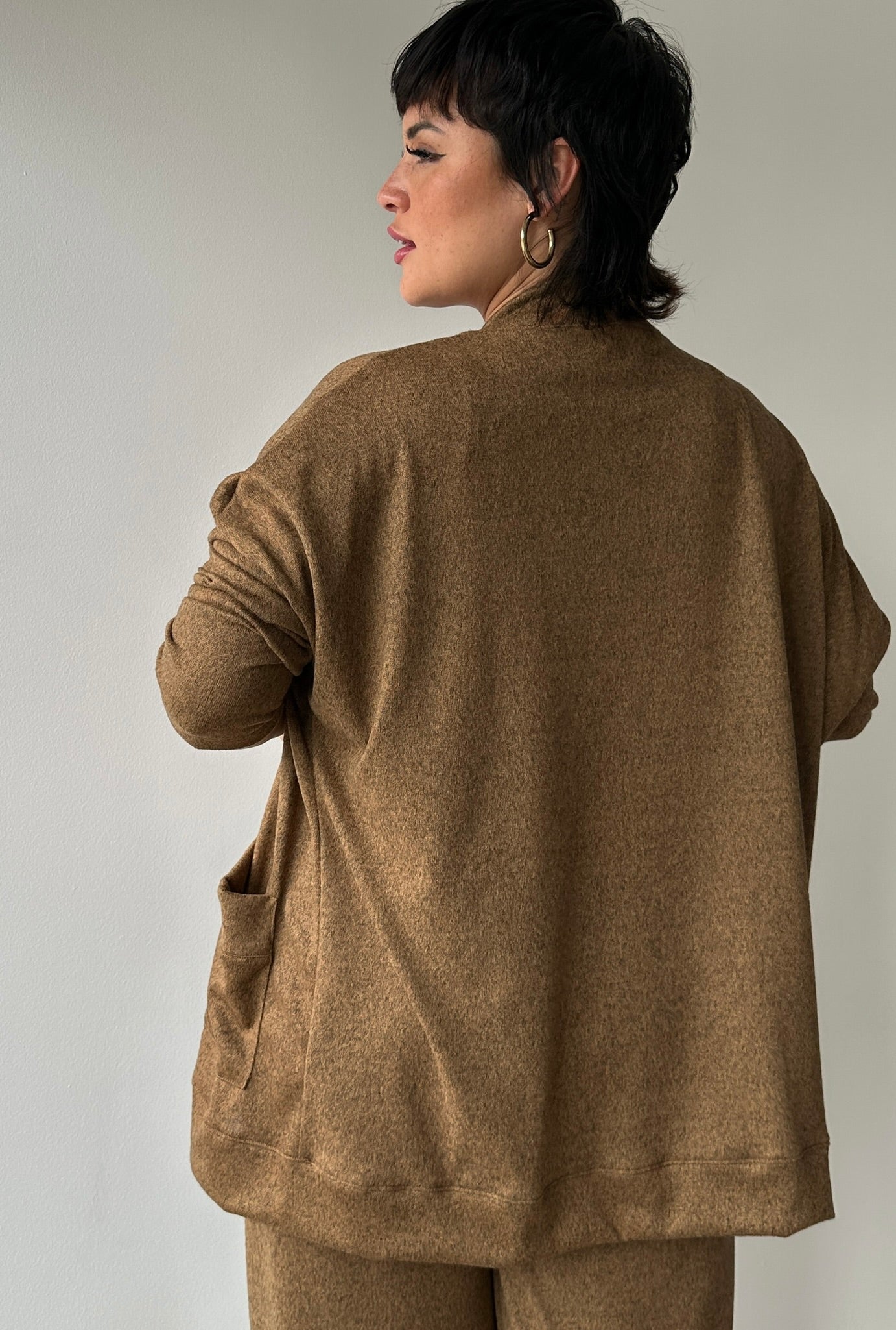 CARDIGAN ARIANA CAMEL JASPEADO