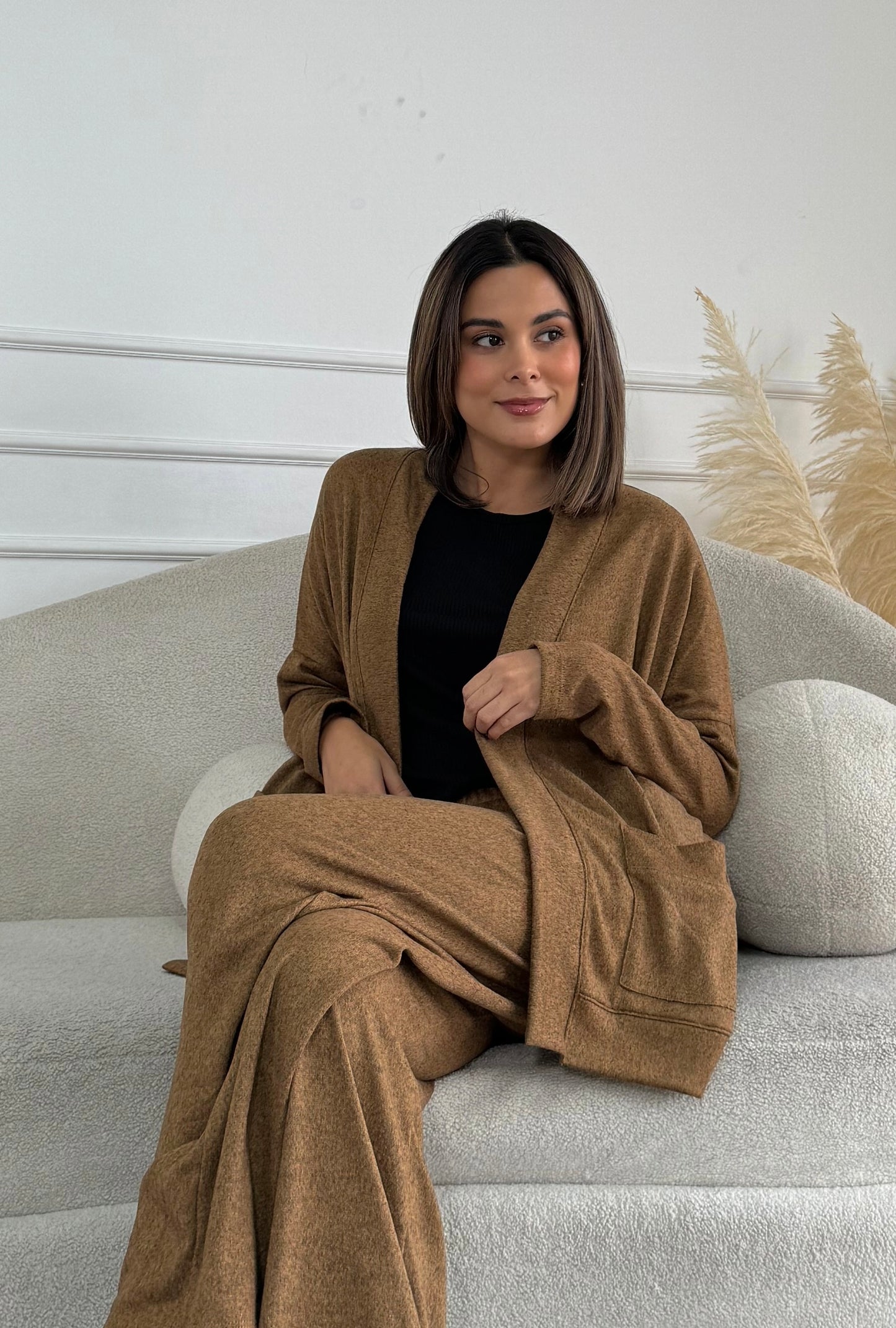 CARDIGAN ARIANA CAMEL JASPEADO