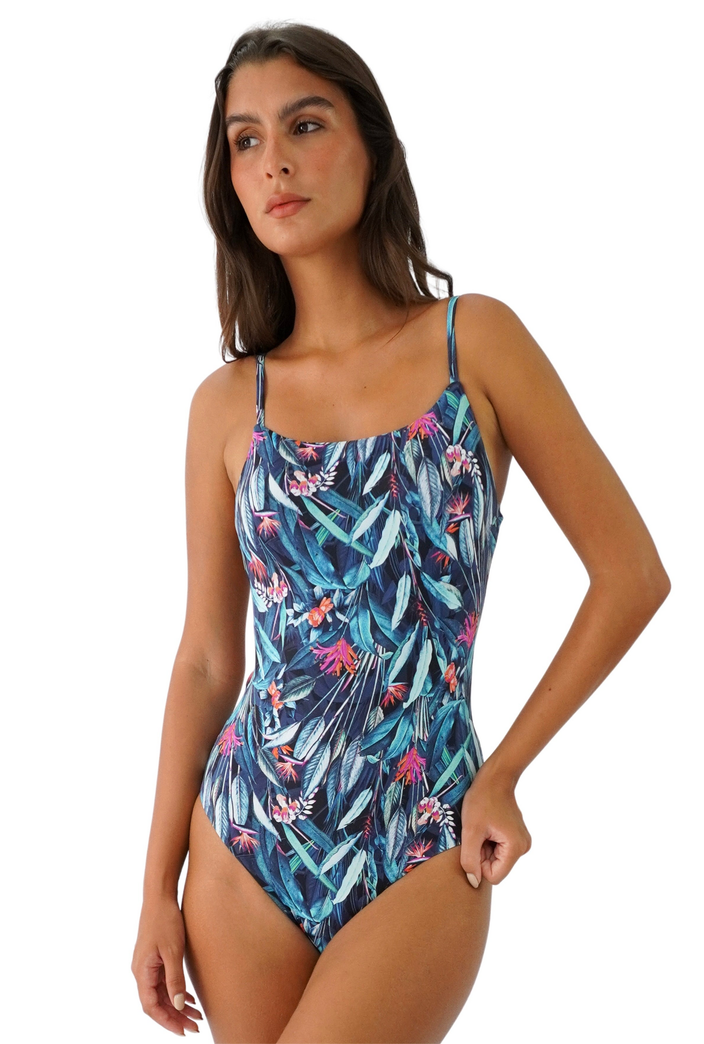ENTERIZO MADEIRA EN HOJAS AZULES