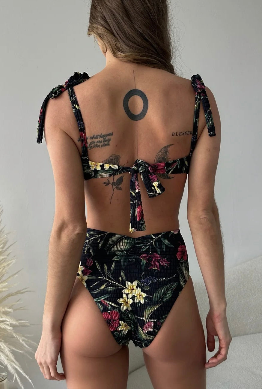 BIKINI OPHELIA FLORES EN CORAL