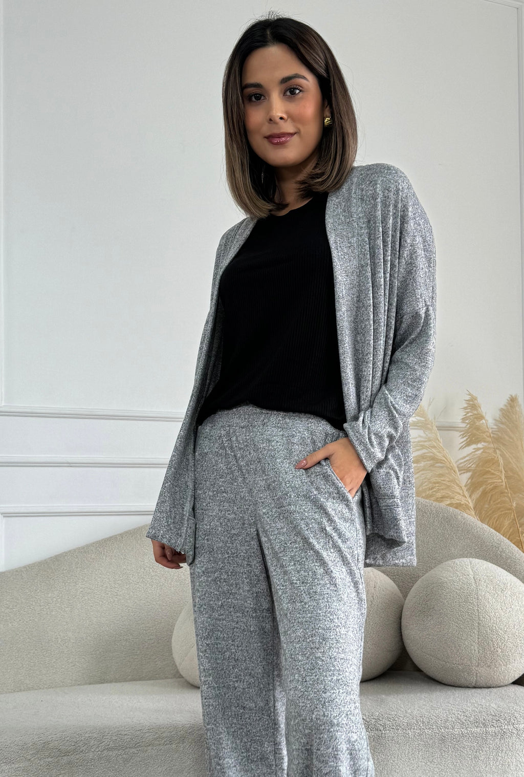 PANTALÓN ARIANA PLOMO JASPEADO