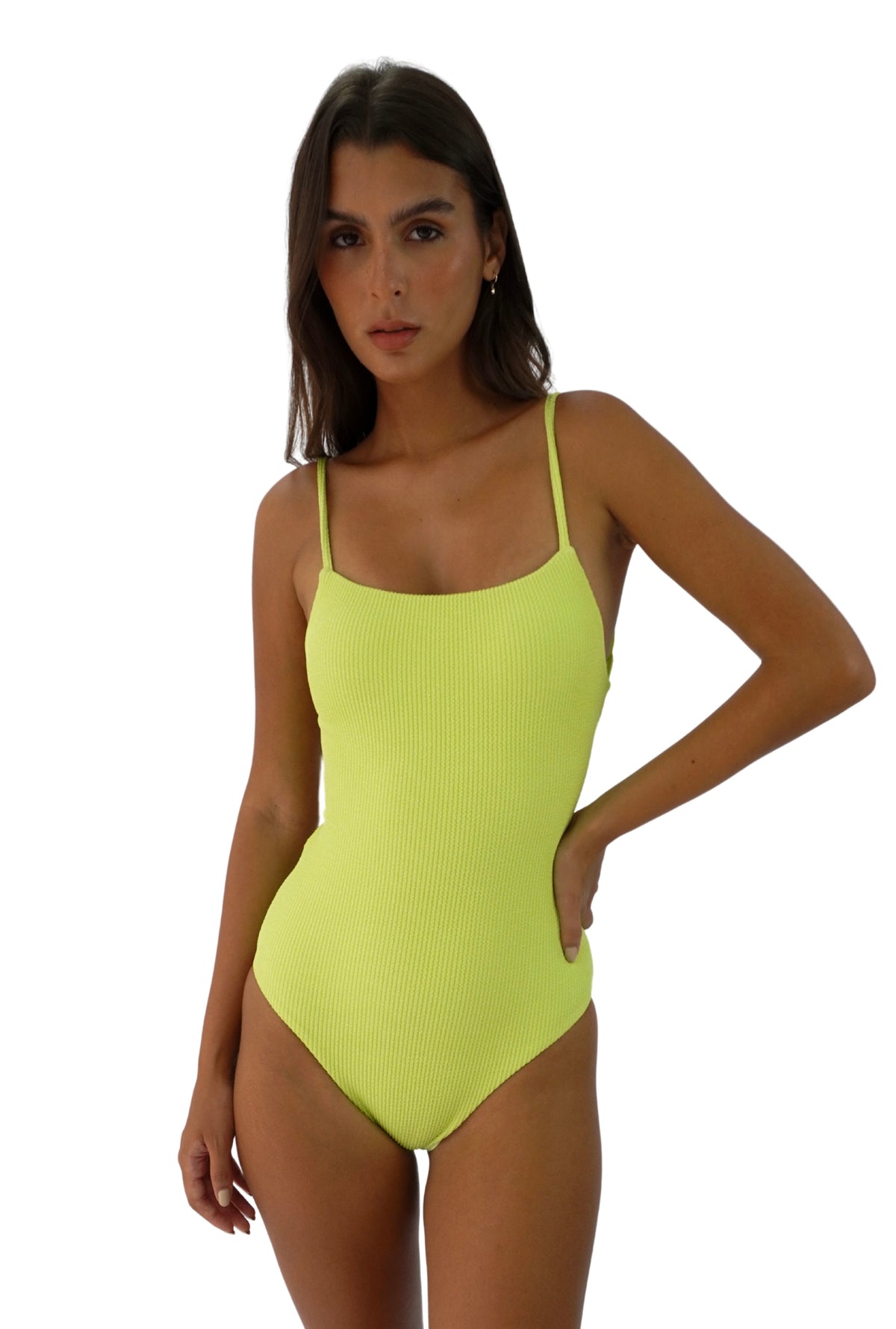 ENTERIZO MADEIRA TEXTURA VERDE TROPICAL M