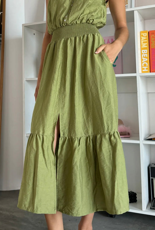VESTIDO CARTAGENA VERDE OLIVO