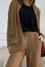 PANTALON ARIANA CAMEL JASPEADO