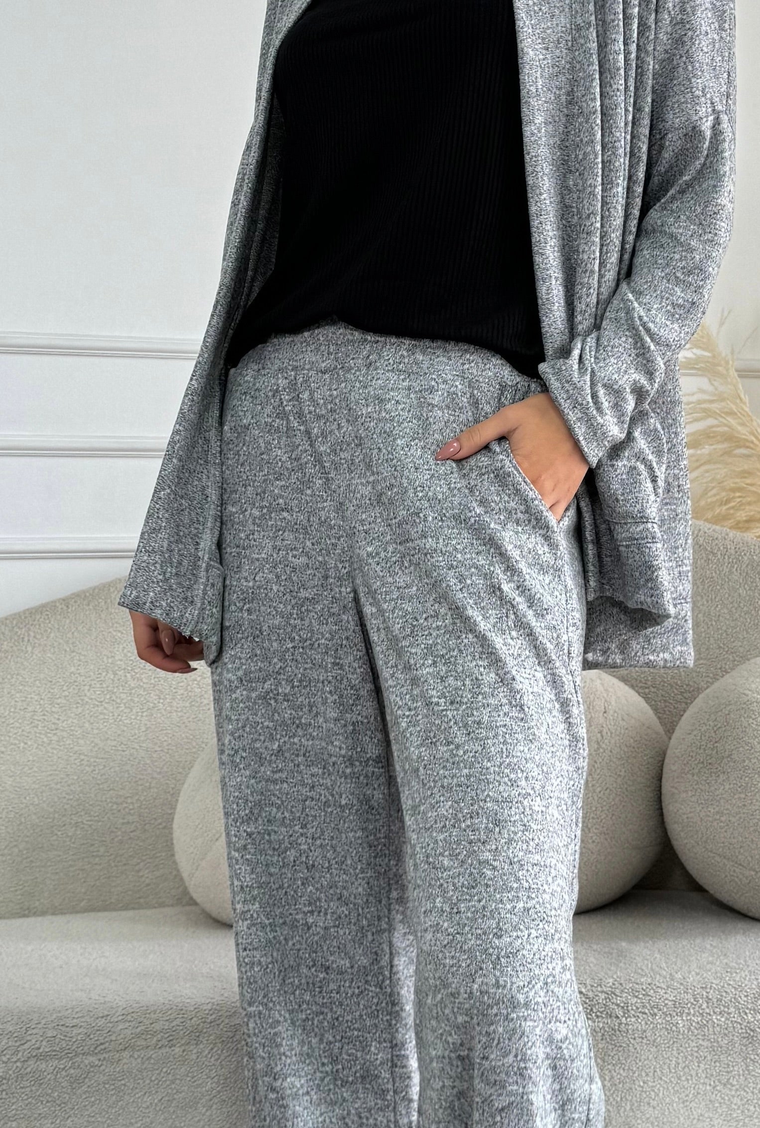 PANTALÓN ARIANA PLOMO JASPEADO