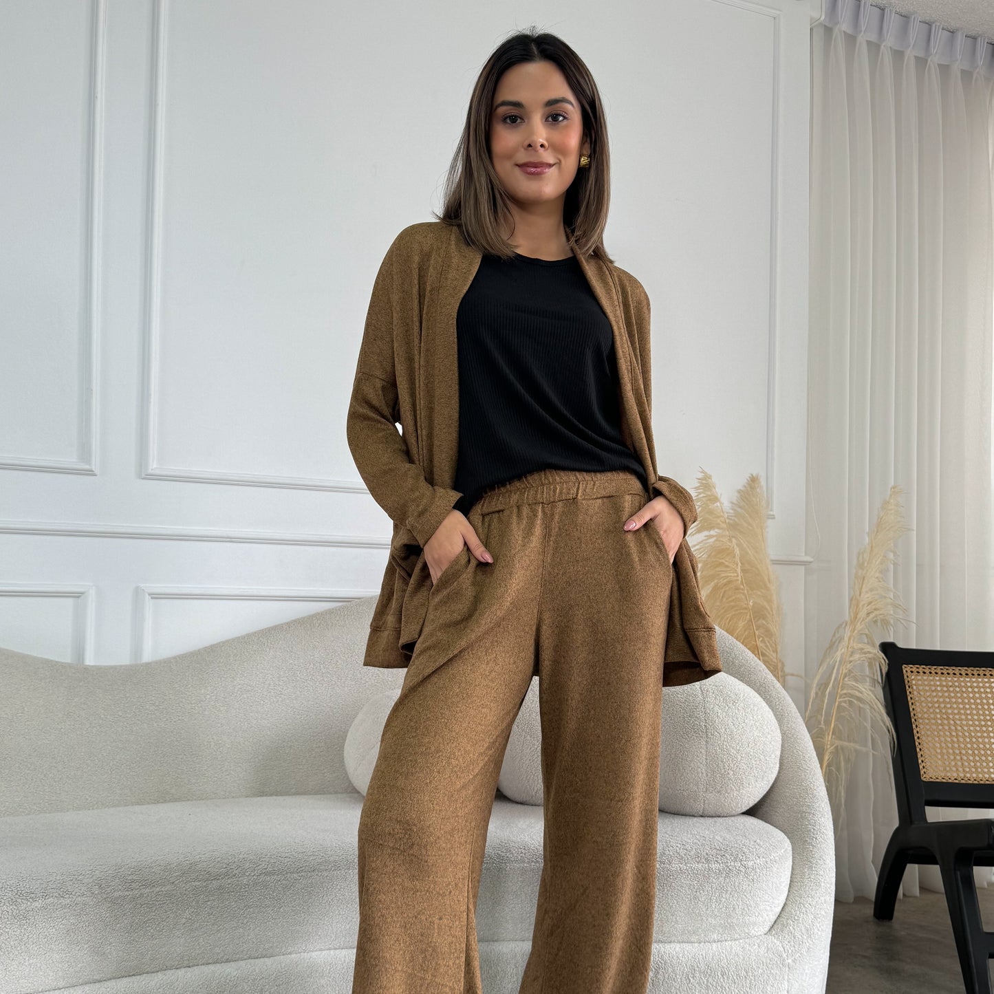 CONJUNTO ARIANA CAMEL JASPEADO